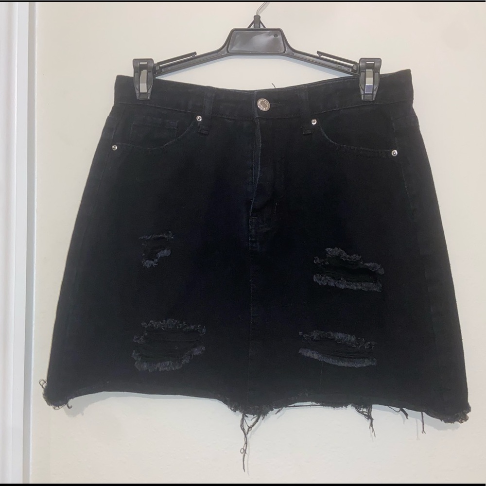 Black Jean Skirt